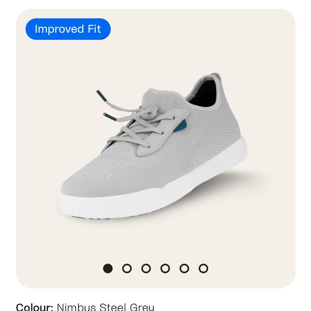 Vessi Kids Sneakers in Nimbus Steel Grey with White Sole